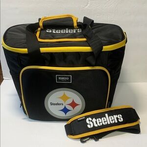 NFL Pittsburgh Steelers Insulated Cooler Tote Bag 28 Can Shoulder Strap NWT
